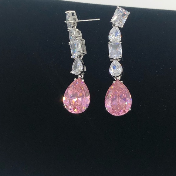 Pink Sapphire Multi-Stone Dangle Earrings - Picture 6 of 11